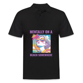 Mentally at the Beach - Männer Poloshirt - Schwarz - Vorne - Kai (181cm)