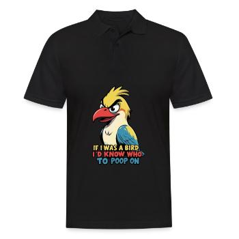 Si j’étais un oiseau Cadeau d’oiseau - Polo Homme - noir - Devant - Kai (181cm)