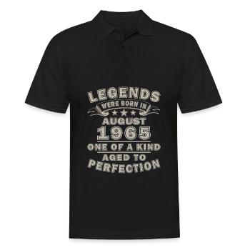 Vintage 60th Birthday August 1965 Legend Man - Men's Polo Shirt - black - Front - Kai (181cm)