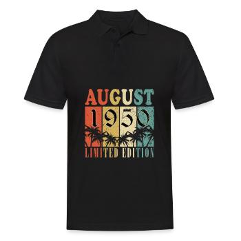 75ème Anniversaire Original Août Millésime 1950 - Polo Homme - noir - Devant - Kai (181cm)