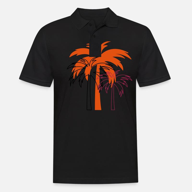 conception de palmier 02 - Polo Homme - noir