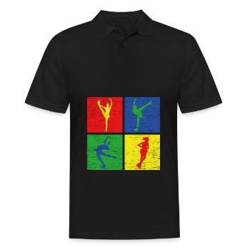 Eiskunstlauf - Männer Poloshirt - Schwarz - Vorne - Kai (181cm)