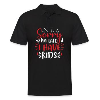 I Have Kids - Männer Poloshirt - Schwarz - Vorne - Kai (181cm)