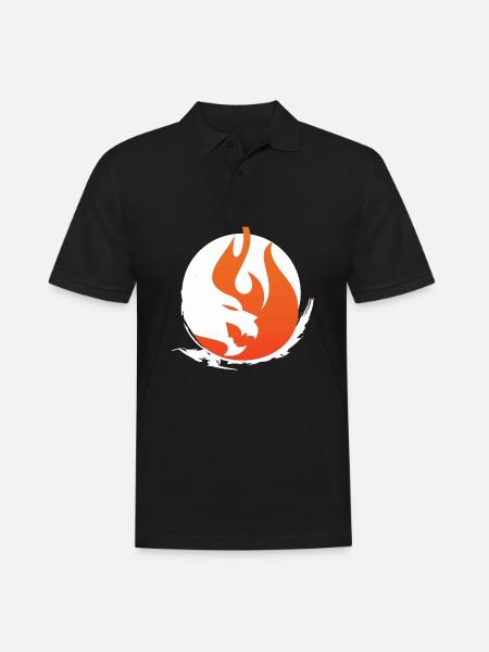 Japan Asien Bambus Sonne Kanji Natur Drachen Kreis - Männer Poloshirt - Schwarz