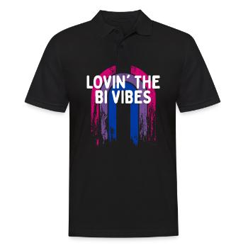 Lovin' the Bi Vibes Bisexuel LGBTQ Bi Pride LGBT - Polo Homme - noir - Devant - Kai (181cm)