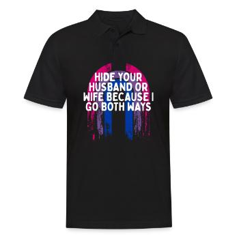 Je vais dans les deux sens Bisexuel LGBTQ Bi Pride Sarcastique - Polo Homme - noir - Devant - Kai (181cm)