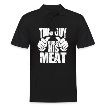 This Guy Rubs His Meat Pitmaster Grill Chef - Men's Polo Shirt - black - Front - Kai (181cm)