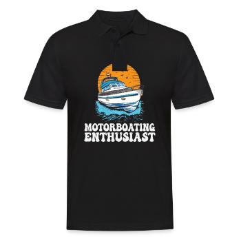 Pontoon Boat Captain Motorboating Enthusiast - Men's Polo Shirt - black - Front - Kai (181cm)