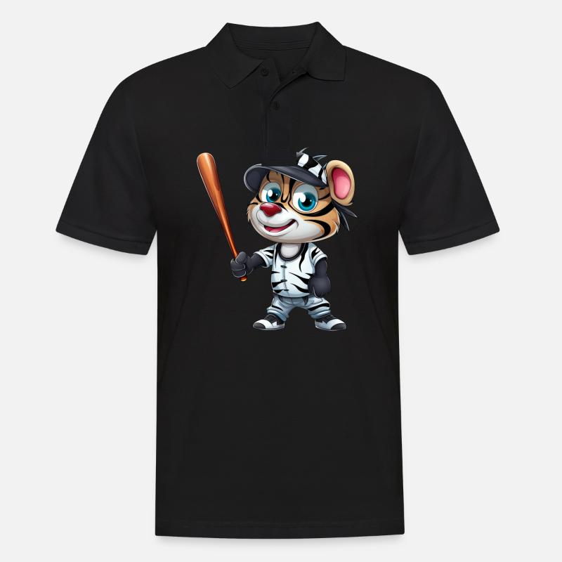 Zebra Baseballspieler Dynamisch - Männer Poloshirt - Schwarz