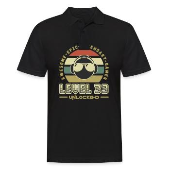 Level 33 - Men's Polo Shirt - black - Front - Kai (181cm)