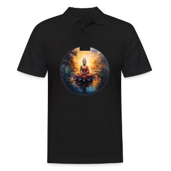 Meditation Lotus Reinheit Weisheit Mitgefühl - Männer Poloshirt - Schwarz - Vorne - Kai (181cm)