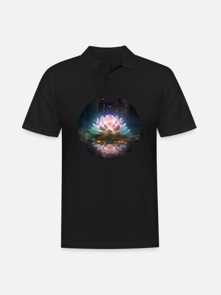 Lotusblume Geschenk Blume des Lebens Erneuerung - Männer Poloshirt - Schwarz