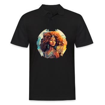 Portrait Femme Afrique Pouvoir Cadeau Afrique Fans - Polo Homme - noir - Devant - Kai (181cm)