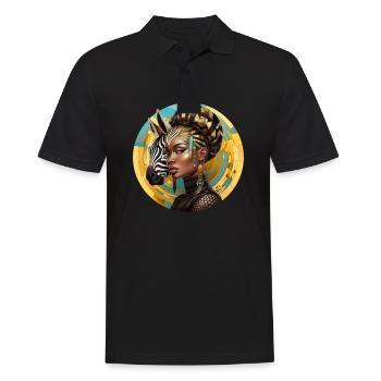 Portrait Woman Africa Power Gift Africa Fans - Men's Polo Shirt - black - Front - Kai (181cm)