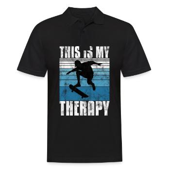 This is My therapy Skateboard Skateboarder Skate - Men's Polo Shirt - black - Front - Kai (181cm)