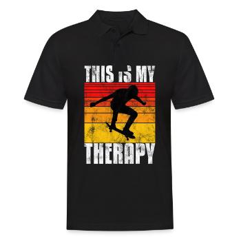 This is My therapy Skateboard Skateboarder Skate - Männer Poloshirt - Schwarz - Vorne - Kai (181cm)
