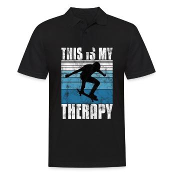 This is My therapy Skateboard Skateboarder Skate - Männer Poloshirt - Schwarz - Vorne - Kai (181cm)