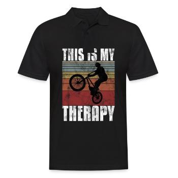 BMX is my Therapy Rad Fahrrad - Männer Poloshirt - Schwarz - Vorne - Kai (181cm)