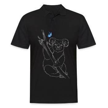 Koala mit Schmetterling - Männer Poloshirt - Schwarz - Vorne - Kai (181cm)