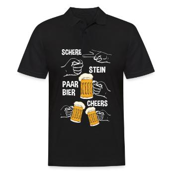 Paar Bier Bierliebhaber Bier Hopfenes Schere Stein - Männer Poloshirt - Schwarz - Vorne - Kai (181cm)