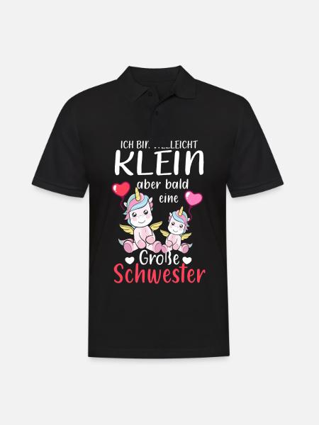 Ich Bin Klein Aber Bald Eine Große Schwester - Männer Poloshirt - Schwarz