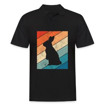 Rabbit Easter Retro Gift - Men's Polo Shirt - black - Front - Kai (181cm)