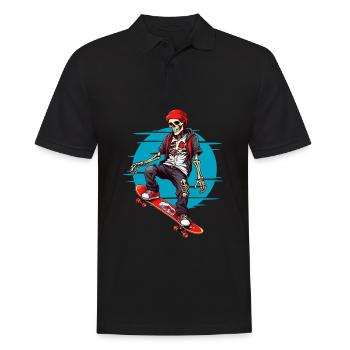 Skateboard Squelette - Polo Homme - noir - Devant - Kai (181cm)