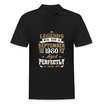 Jahrgang September 1950 Geburtstag Geschenk - Männer Poloshirt - Schwarz - Vorne - Kai (181cm)