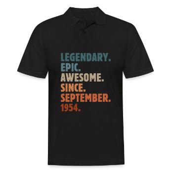 1954 September Jahrgang Geburtstag Geschenk - Männer Poloshirt - Schwarz - Vorne - Kai (181cm)