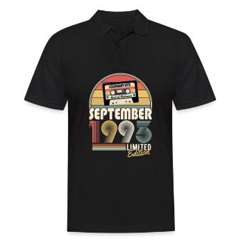 Septembre 1993 Vintage Cadeau d’anniversaire - Polo Homme - noir - Devant - Kai (181cm)