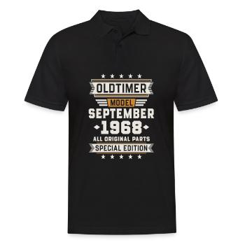 Oldtimer September 1968 Birthday Gift - Men's Polo Shirt - black - Front - Kai (181cm)