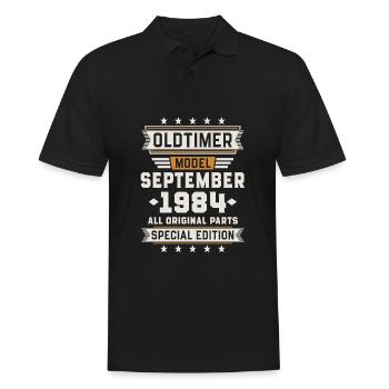 Oldtimer Septembre 1984 Cadeau d’anniversaire - Polo Homme - noir - Devant - Kai (181cm)