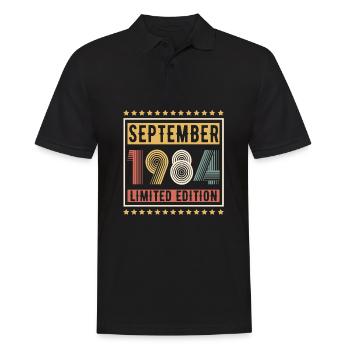 Vintage Septembre 1984 Édition Limitée Anniversaire - Polo Homme - noir - Devant - Kai (181cm)