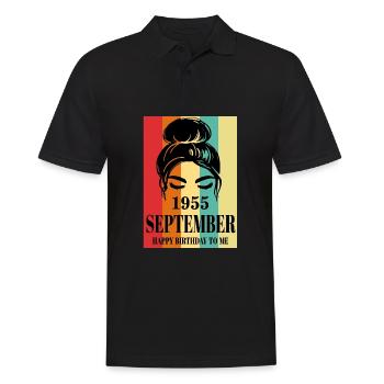 September 1955 Happy Birthday To Me - Männer Poloshirt - Schwarz - Vorne - Kai (181cm)