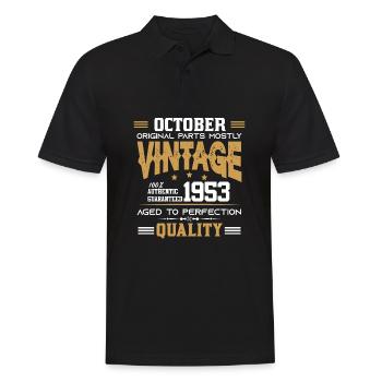 Vintage Aged To Perfection October 1953 - Men's Polo Shirt - black - Front - Kai (181cm)