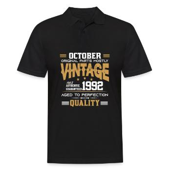 Vintage Aged To Perfection October 1992 - Men's Polo Shirt - black - Front - Kai (181cm)
