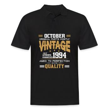 Vintage Aged To Perfection October 1994 - Men's Polo Shirt - black - Front - Kai (181cm)