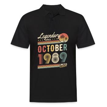 Legendary Since October 1989 Limited Edition - Männer Poloshirt - Schwarz - Vorne - Kai (181cm)