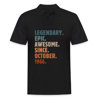 1966 October Vintage Birthday Gift - Men's Polo Shirt - black - Front - Kai (181cm)