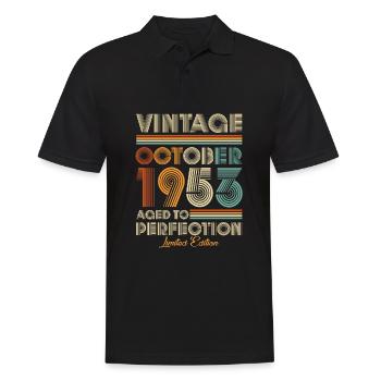 Vintage Aged To Perfection October 1953 - Men's Polo Shirt - black - Front - Kai (181cm)