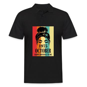 October 1975 Happy Birthday To Me - Männer Poloshirt - Schwarz - Vorne - Kai (181cm)