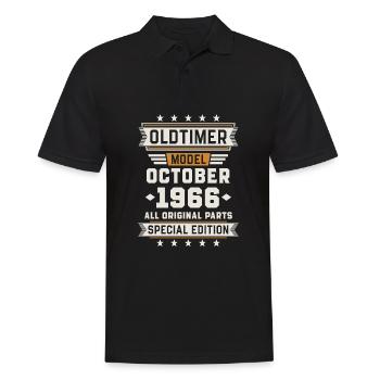 Oldtimer Oktober 1966 Geburtstag Geschenk - Männer Poloshirt - Schwarz - Vorne - Kai (181cm)