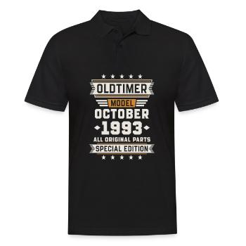 Oldtimer Oktober 1993 Geburtstag Geschenk - Männer Poloshirt - Schwarz - Vorne - Kai (181cm)