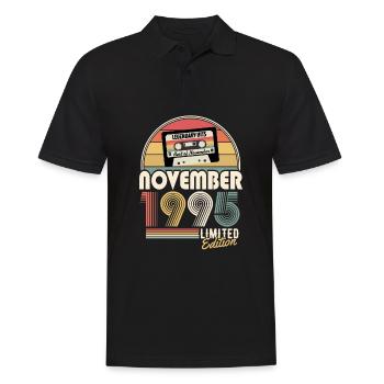 November 1995 Jahrgang Geburtstag Geschenk - Männer Poloshirt - Schwarz - Vorne - Kai (181cm)