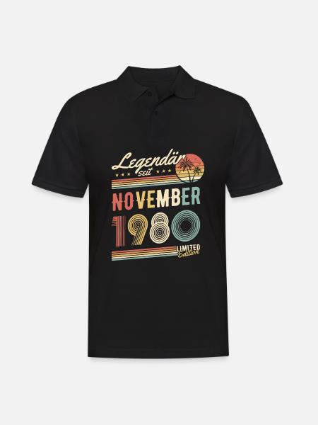 Legendär Seit November 1980 Geburtstag Geschenk - Männer Poloshirt - Schwarz