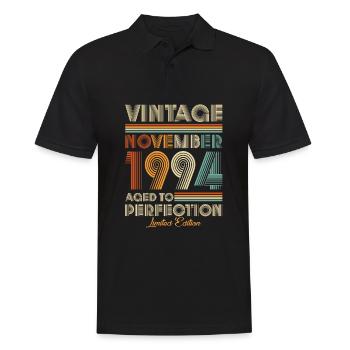 Vintage Aged To Perfection November 1994 - Men's Polo Shirt - black - Front - Kai (181cm)
