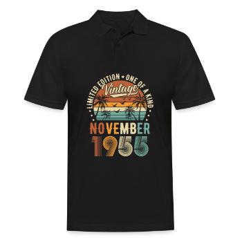 Édition limitée Novembre 1955 Cadeau d’anniversaire - Polo Homme - noir - Devant - Kai (181cm)