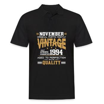 Vintage Aged To Perfection November 1994 - Men's Polo Shirt - black - Front - Kai (181cm)