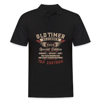Oldtimer Dezember 1994 Jahrgang Geburtstag - Männer Poloshirt - Schwarz - Vorne - Kai (181cm)