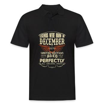 Legends Were Born In December 1971 Birthday - Männer Poloshirt - Schwarz - Vorne - Kai (181cm)